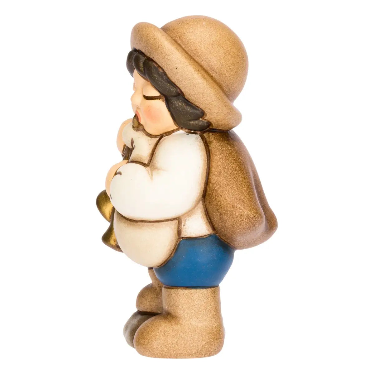 Zampognaro in ceramica Presepe Classico, Blu