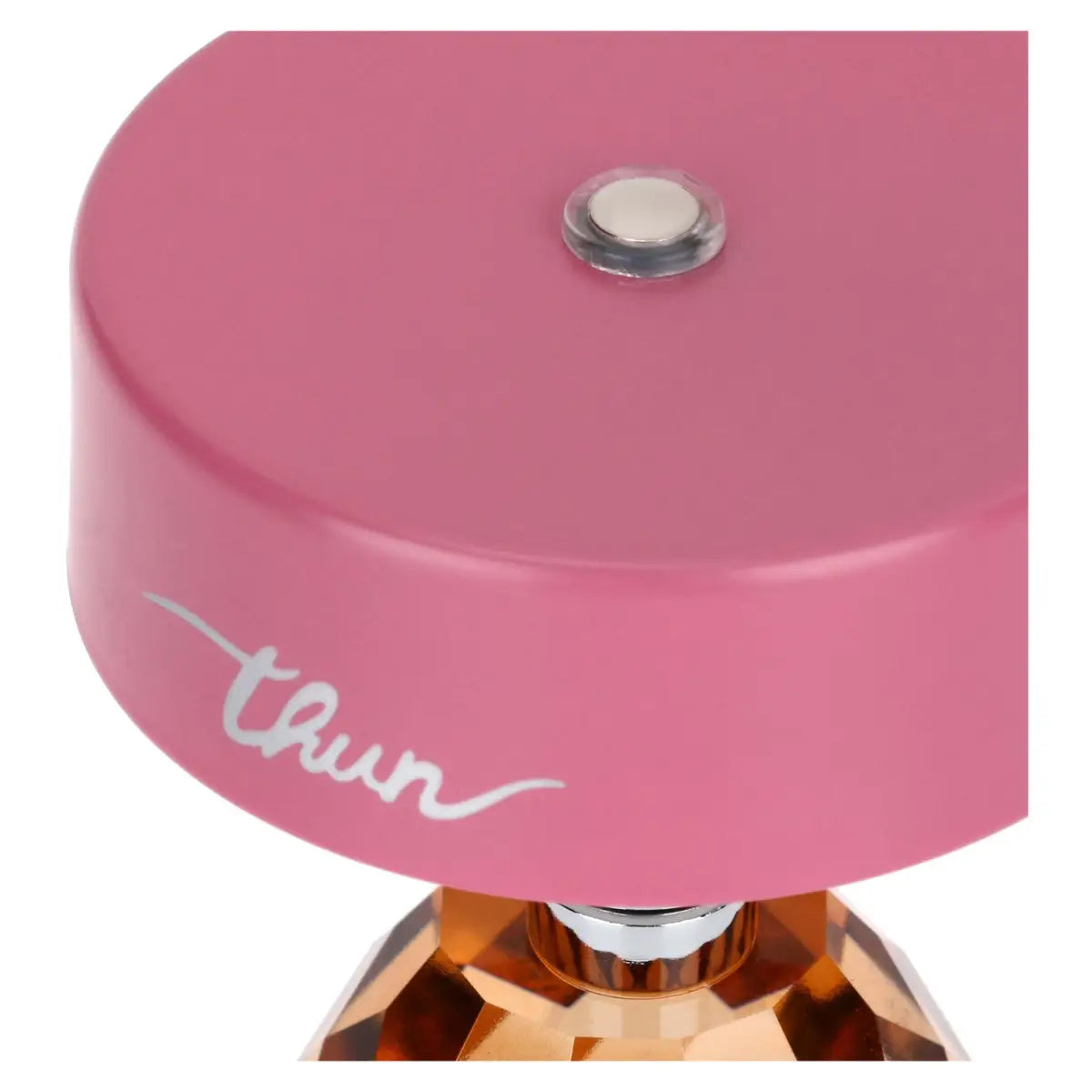 Lampada ricaricabile in cristallo, rosa e arancione