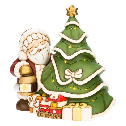Babbo Natale con albero in ceramica, maxi
