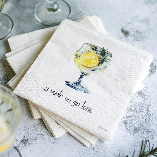 Set 20 tovaglioli in carta Ci vuole un gin tonic