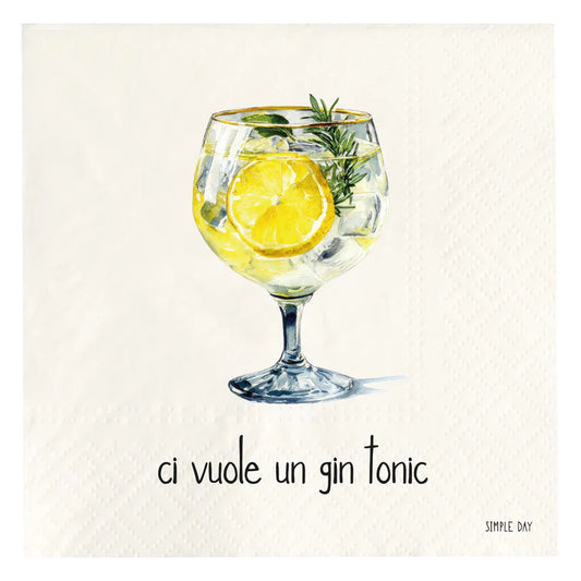 Set 20 tovaglioli in carta Ci vuole un gin tonic